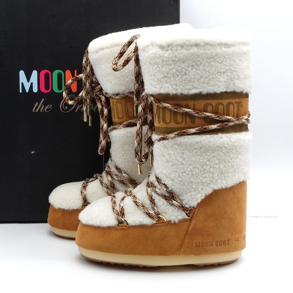 NEW Women's Size 4.5-7 / 35-38 EU Moon Boot Icon Shearling Insulated Suede Boot - Picture 1 of 9